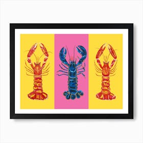 Lobster Raspberry Yellow Pop Art Art Print