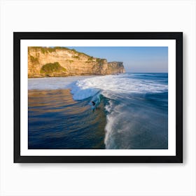 Surfing In Uluwatu Art Print