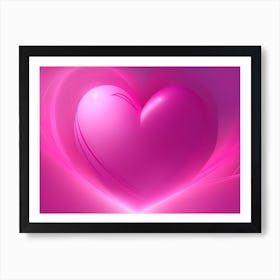 A Glowing Pink Heart Vibrant Horizontal Composition 84 Art Print