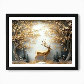 Deer In The Forest 8 Art Print