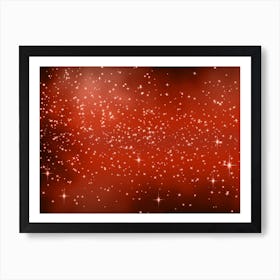 Red Glow Shining Star Background Art Print
