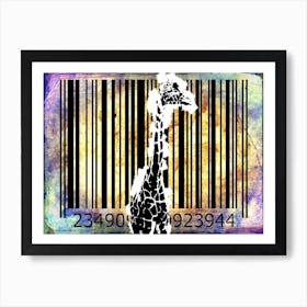 Funny Barcode Animals Art Illustration In Painting Style 041 Art Print