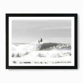 Black And White Surfer Art Print