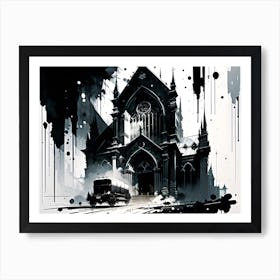 Church In Black And White 3 Art Print