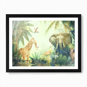 Exotic Junlge Animal Art Illustration In A Painting Style 01 Art Print