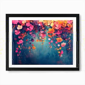 Elegant Colorful With Vibrant Flower Hanging Branches 1 Art Print