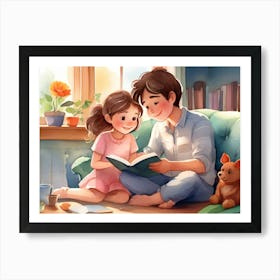 Reading With Dad Art Print