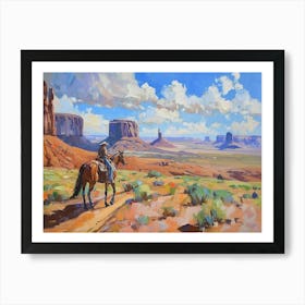 Cowboy In Monument Valley Arizona 4 Art Print