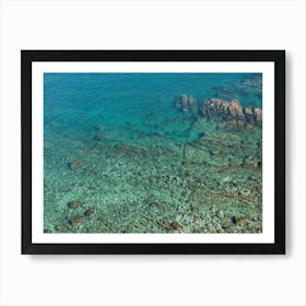 Clear sea water and rocks on the Mediterranean coast 1 Art Print