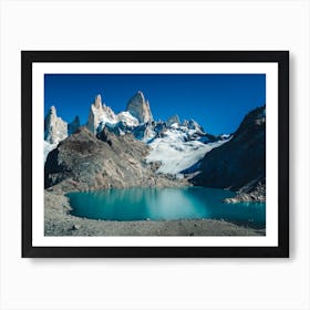 Fitz Roy Mountain And Lake Argentina Art Print