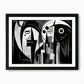 Emotions Abstract Black And White 8 Art Print