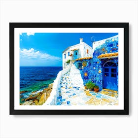 Seaside Vacation - Crete Greece Art Print