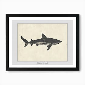 Tiger Shark Grey Silhouette 1 Poster Art Print