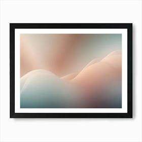 Soft, Dreamy Background With Flowing Waves In Pastel Shades Of Pink, Blue, And Green, Creating A Sense Of Tranquility And Peace Art Print