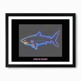 Neon Pink Goblin Shark Poster 3 Art Print