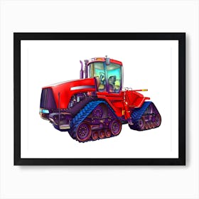 Tractor Art Illustration In A Painting Style 02 Art Print