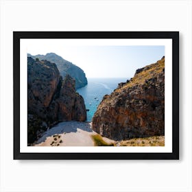 Mallorca Cliffs - Drone view over the Spanish island and most beautiful beach of the Balears Art Print