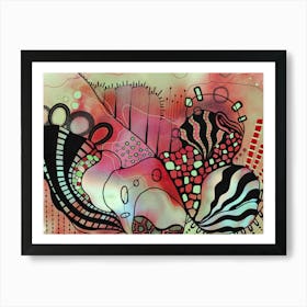 Watercolor with Ink Doodles Art Print