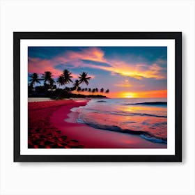 Sunset On The Beach 631 Art Print