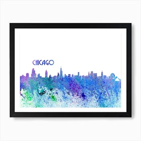 Chicago Illinois Skyline Splash Art Print