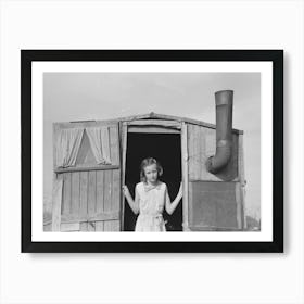 Daughter Of Migrant In Doorway Of Trailer, Sebastin, Texas By Russell Lee 1 Art Print