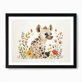 Little Floral Hyena 1 Art Print