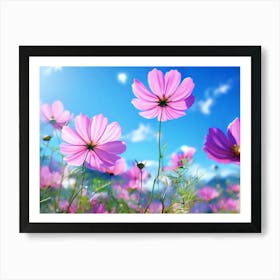 Cosmos Flowers 2 Art Print