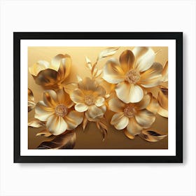 Gold Flowers 42 Art Print