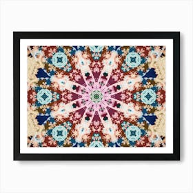 Alcohol Ink Blue And Red Abstract Pattern 7 Art Print