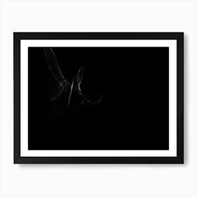 Glowing Abstract Curved Black And White Lines 1 Art Print