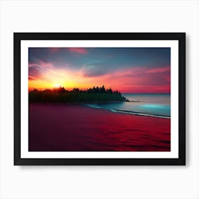 Sunset Over Lake Michigan Art Print