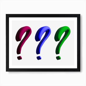 Three Question Marks Art Print