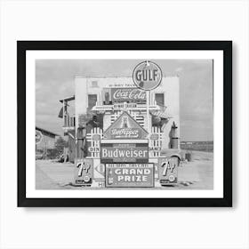 Signs In Front Of Highway Tavern, Crystal City, Texas By Russell Lee Art Print