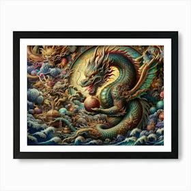 Dragon In The Ocean Art Print