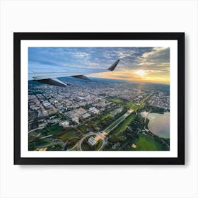 Aerial View Of Lincoln Monument At Sunrise, Washington DC (Shots From Planes Series) Art Print