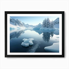 Icy Covered Lake Art Print