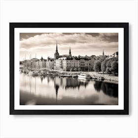 Black And White Photograph Of Stockholm 2 Art Print