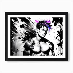 Man With Purple Hair Art Print