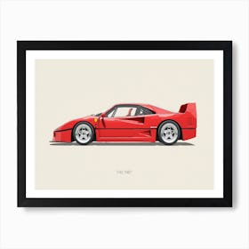 Ferrari F40 Car Style Vintage Art Print