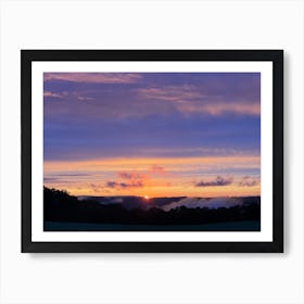 Sunrise Over A Field Art Print