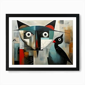 Cubism Cat 4 Art Print