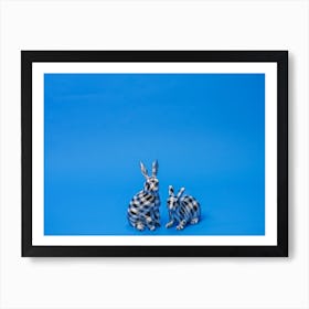 Black And White Rabbits Art Print