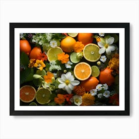 Flowers And Citrus 7 Art Print