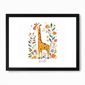 Little Floral Giraffe Poster Art Print