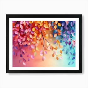 Paper Leaves Background Art Print