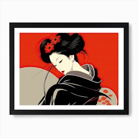 Simple Illustration Geisha 8 Art Print
