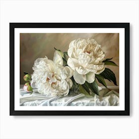 White Peonies 6 Art Print