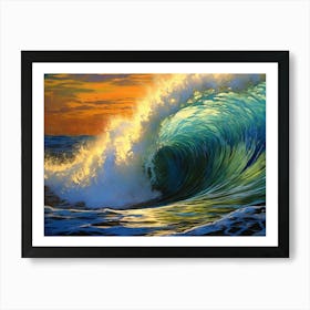 Sunset Ocean Wave 2 Art Print