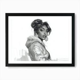 Girl In White Jacket Art Print