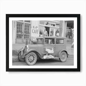 Geese In Pen On Side Of Car, Market Square, Waco, Texas By Russell Lee Art Print
